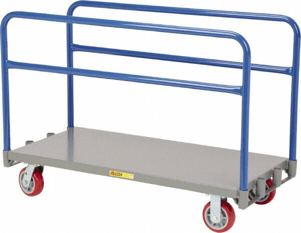 Little Giant - 3,600 Lb Capacity Steel Adjustable Sheet & Panel Truck - Steel Deck, 36" OAW, 60" Platform Length, Polyurethane Casters - Americas Industrial Supply