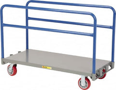Little Giant - 3,600 Lb Capacity Steel Adjustable Sheet & Panel Truck - Steel Deck, 24" OAW, 60" Platform Length, Polyurethane Casters - Americas Industrial Supply