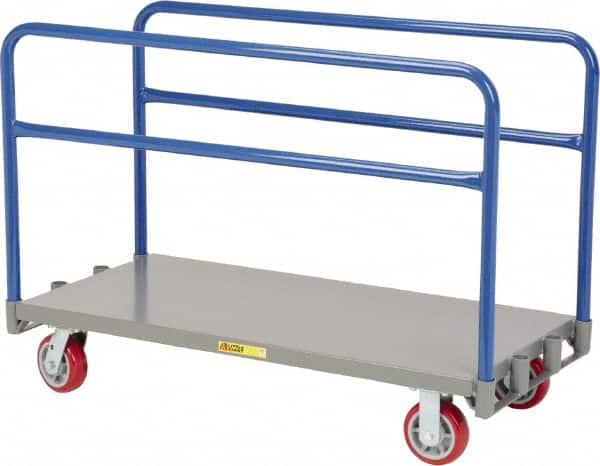 Little Giant - 3,600 Lb Capacity Steel Adjustable Sheet & Panel Truck - Steel Deck, 24" OAW, 48" Platform Length, Polyurethane Casters - Americas Industrial Supply