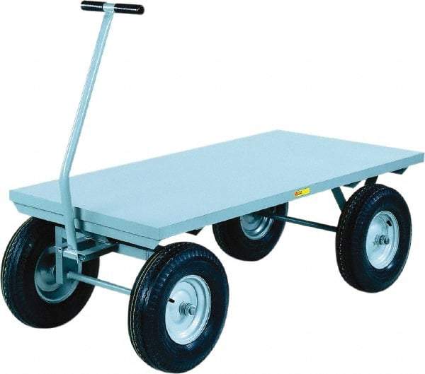 Little Giant - 3,000 Lb Capacity Steel Wagon Truck - Steel Deck, 36" OAW, 60" Platform Length x 18-1/2" Platform Height, Pneumatic Casters - Americas Industrial Supply