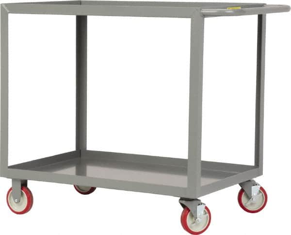 Little Giant - 1,200 Lb Capacity, 30" Wide x 48" Long x 35" High Service Cart - 2 Shelf, Steel, 2 Rigid/2 Swivel Casters - Americas Industrial Supply