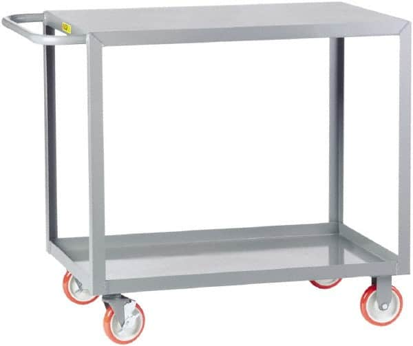 Little Giant - 1,200 Lb Capacity, 30" Wide x 48" Long x 35" High Service Cart - 2 Shelf, Steel, 2 Rigid/2 Swivel Casters - Americas Industrial Supply