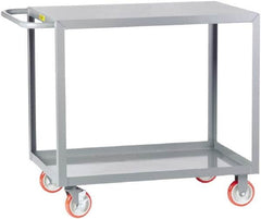 Little Giant - 1,200 Lb Capacity, 18" Wide x 32" Long x 35" High Service Cart - 2 Shelf, Steel, 2 Rigid/2 Swivel Casters - Americas Industrial Supply