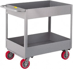 Little Giant - 1,200 Lb Capacity, 24" Wide x 36" Long x 35" High Deep Shelf Cart - 2 Shelf, Steel, 2 Rigid/2 Swivel Casters - Americas Industrial Supply