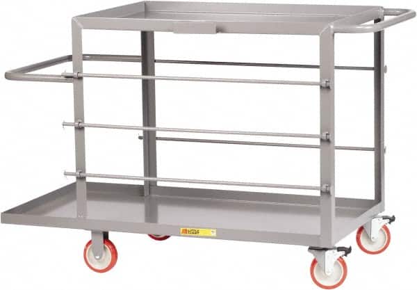 Little Giant - 1,200 Lb Capacity, 24" Wide x 48" Long x 35" High Wire Spool Cart - 2 Shelf, Steel, 2 Rigid/2 Swivel Casters - Americas Industrial Supply