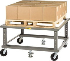 Little Giant - 3,600 Lb Capacity Steel Adjustable Height Pallet Stand - 48" Long x 48" Wide x 24" High, 6" Wheels - Americas Industrial Supply
