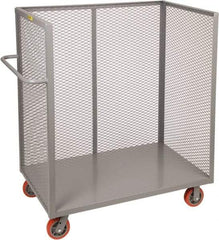 Little Giant - 3,600 Lb Capacity, 1 Shelf, 3-Sided Steel Bulk Truck - 60" Long x 24" Wide x 57" High, 6" Diam Polyurethane Wheels - Americas Industrial Supply