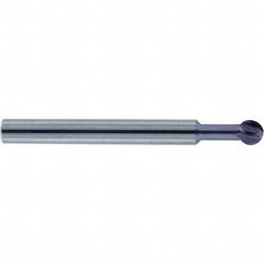 Accupro - 1/2" Diam, 0.427" LOC, 4 Flute Solid Carbide Ball End Mill - nACo Finish, Single End, 3" OAL, 1/2" Shank Diam, Undercutting - Americas Industrial Supply
