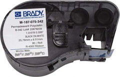 Brady - 3/4" Wide x 24" Long, White Heat Shrinkable Polyolefin Heat Shrink Tubing - For BMP41 Label Printer, BMP51 Label Printer, BMP53 Label Printer - Americas Industrial Supply