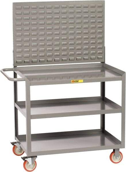 Little Giant - 1,200 Lb Capacity, 3 Shelf, 3 Drawer Mobile Workstation - 41-1/2" Wide x 24" Deep x 60" High, Gray - Americas Industrial Supply