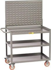 Little Giant - 1,200 Lb Capacity, 3 Shelf, 3 Drawer Mobile Workstation - 53-1/2" Wide x 24" Deep x 60" High, Gray - Americas Industrial Supply