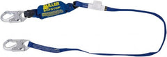 Miller - 6' Long, 310 Lb Capacity, 1 Leg Locking Snap Hook Harness Shock Absorbing Lanyard - 1-1/2" Diam, Nomex/Kevlar Webbing, Locking Snap Hook Anchorage Connection - Americas Industrial Supply