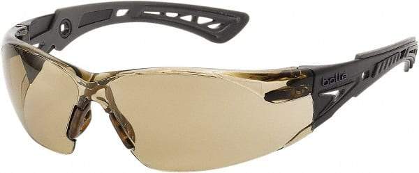bolle SAFETY - Brown Lenses, Frameless Safety Glasses - Anti-Fog, Scratch Resistant, Size M, Wrap Around - Americas Industrial Supply