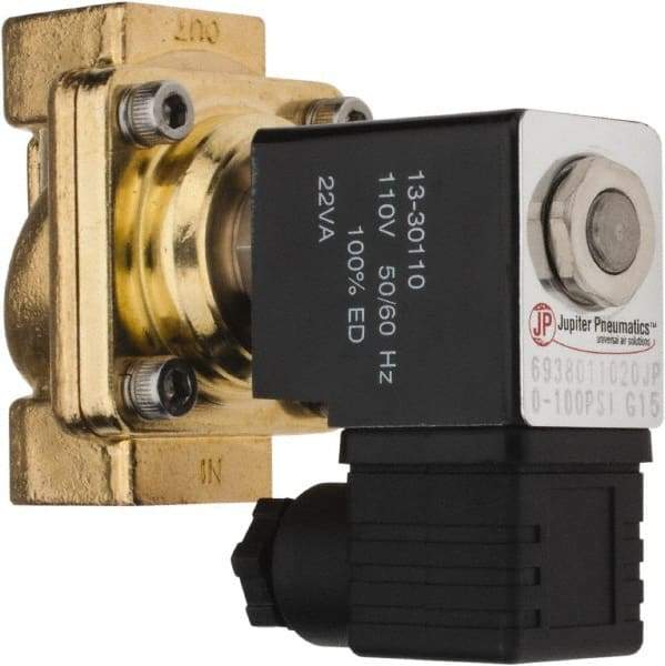 PRO-SOURCE - 3/8", 2/2 Way Stacking Solenoid Valve - 110 VAC, 4.12 CV Rate, 3.98" High x 2.76" Long - Americas Industrial Supply