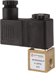 PRO-SOURCE - 1/8", 2/2 Way Square Body Stacking Solenoid Valve - 24 VDC, 0.1 CV Rate, 2.83" High x 2.3" Long - Americas Industrial Supply