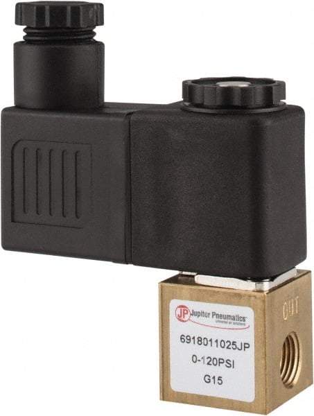 PRO-SOURCE - 1/8", 2/2 Way Square Body Stacking Solenoid Valve - 110 VAC, 0.1 CV Rate, 2.83" High x 2.3" Long - Americas Industrial Supply