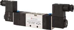 PRO-SOURCE - 1/4", 5/3 Way Double Stacking Solenoid Valve - 110 VAC, 0.76 CV Rate, 2.6" High x 8-1/2" Long - Americas Industrial Supply
