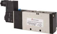 PRO-SOURCE - 3/8", 5/2 Way Single Stacking Solenoid Valve - 24 VDC, 1.9 CV Rate, 2.81" High x 6.22" Long - Americas Industrial Supply