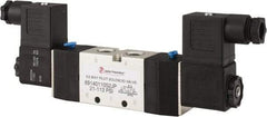PRO-SOURCE - 1/4", 5/2 Way Double Stacking Solenoid Valve - 110 VAC, 0.98 CV Rate, 2.6" High x 7.76" Long - Americas Industrial Supply