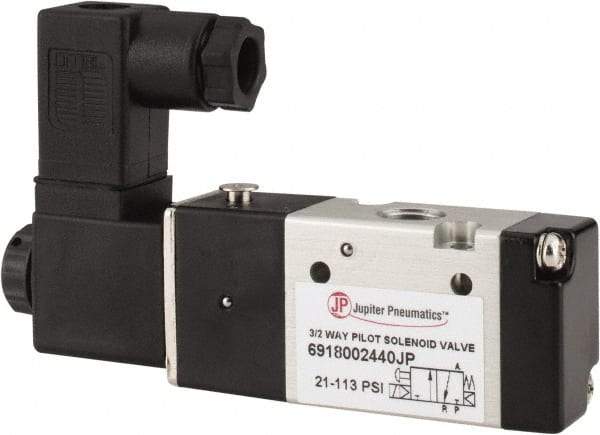 PRO-SOURCE - 1/8", 3/2 Way Single Stacking Solenoid Valve - 24 VDC, 0.65 CV Rate, 1.38" High x 3.46" Long - Americas Industrial Supply
