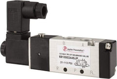 PRO-SOURCE - 1/8", 5/2 Way Body Ported Stacking Solenoid Valve - 24 VDC, 0.6 CV Rate, 1.36" High x 3.88" Long - Americas Industrial Supply