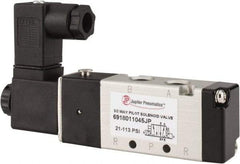 PRO-SOURCE - 1/8", 5/2 Way Body Ported Stacking Solenoid Valve - 110 VAC, 0.6 CV Rate, 1.36" High x 3.88" Long - Americas Industrial Supply