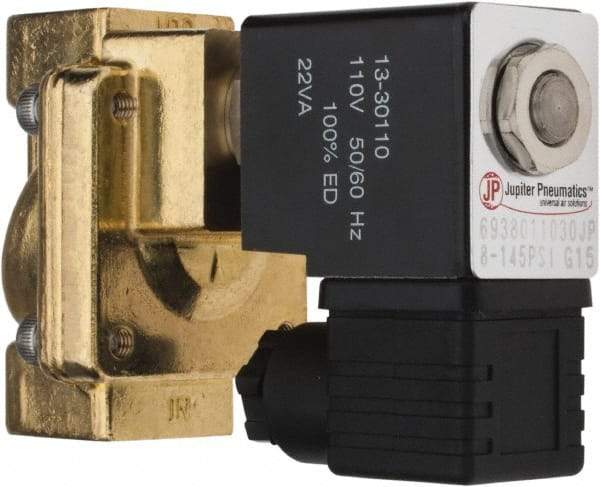 PRO-SOURCE - 3/8", 2/2 Way Stacking Solenoid Valve - 110 VAC, 4.5 CV Rate, 4.19" High x 2.83" Long - Americas Industrial Supply