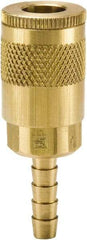 Parker - Hose Barb Tru-Flate Automotive Pneumatic Hose Coupler - Brass, 1/4" Body Diam, 5/16" Hose ID - Americas Industrial Supply