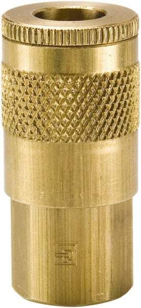 Parker - 1/2-14 Female NPTF Tru-Flate Automotive Pneumatic Hose Coupler - Brass, 1/2" Body Diam - Americas Industrial Supply