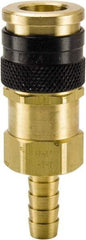Parker - Hose Barb Industrial Pneumatic Hose Coupler - Brass, 3/8" Body Diam, 3/8" Hose ID - Americas Industrial Supply