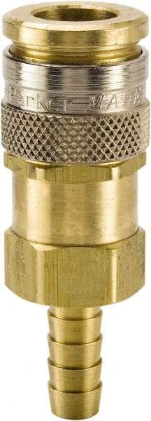 Parker - Hose Barb European High Flow Pneumatic Hose Coupler - Brass, 3/8" Body Diam, 3/8" Hose ID - Americas Industrial Supply