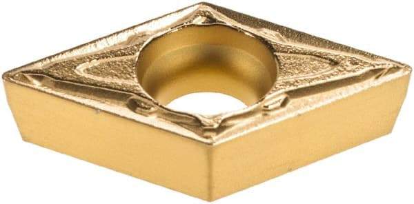 Kyocera - DCMT32.51 PP Grade CA525 Carbide Turning Insert - TiCN/Al2O3/TiN Finish, 55° Diamond, 3/8" Inscr Circle, 5/32" Thick, 1/64" Corner Radius - Americas Industrial Supply