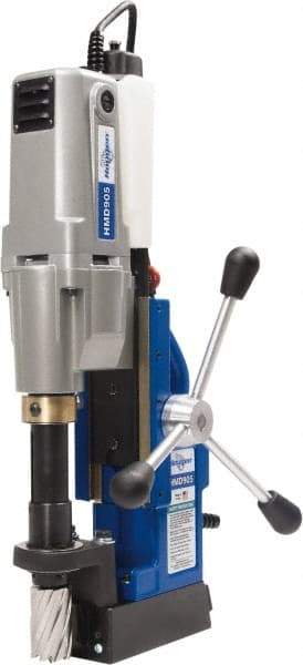 Hougen - 2" Travel, Portable Magnetic Drill Press - 250 & 450 RPM, 9 Amps, 1.5 hp, 1035 Watts - Americas Industrial Supply