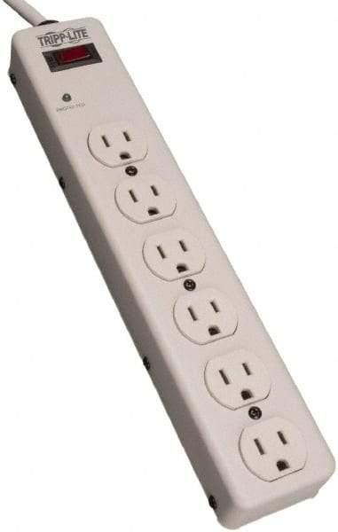 Tripp-Lite - 6 Outlets, 120 VAC15 Amps, 6' Cord, Power Outlet Strip - Floor, Keyhole Mount, 5-15 NEMA Configuration, 2-1/2" Strip - Americas Industrial Supply