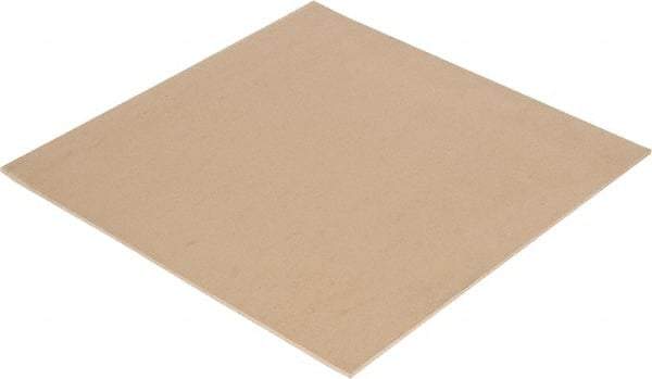 Made in USA - 12" Long, 12" Wide, Natural Gum Rubber Foam Sheet - 35 to 45 Durometer, Tan, -20 to 140°F, 3,000 psi Tensile Strength, Stock Length - Americas Industrial Supply
