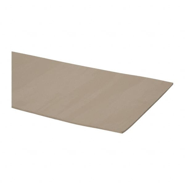 Made in USA - 24" Long, 12" Wide, Natural Gum Rubber Foam Sheet - 35 to 45 Durometer, Tan, -20 to 140°F, 3,000 psi Tensile Strength, Stock Length - Americas Industrial Supply