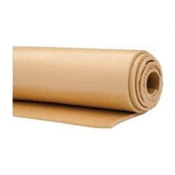 Made in USA - 36" Wide, Natural Gum Rubber Foam Sheet - 35 to 45 Durometer, Tan, -20 to 140°F, 3,000 psi Tensile Strength, Cut-to-Length - Americas Industrial Supply