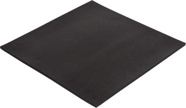Made in USA - 12" Long, 12" Wide, Buna-N Rubber Foam Sheet - 35 to 45 Durometer, Black, -20 to 170°F, 800 psi Tensile Strength, Stock Length - Americas Industrial Supply