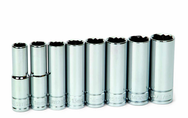 14 Piece - 3/8" Drive - 6 Point - Shallow Socket Set on Clip Rail Metric - Americas Industrial Supply