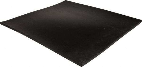 Made in USA - 12" Long, 12" Wide, Buna-N Rubber Foam Sheet - 50 to 60 Durometer, Black, -20 to 170°F, 900 psi Tensile Strength, Stock Length - Americas Industrial Supply