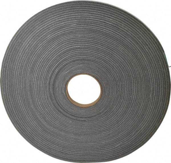 Made in USA - 3/16" Thick x 1/2" Wide x 100' Long Gray Open Cell Polyurethane Foam Rubber Roll - Stock Length, Adhesive Back, 1.8 to 2.2 Lb/Cu Ft Density, -20°F to 160°F - Americas Industrial Supply