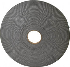 Made in USA - 3/16" Thick x 1/2" Wide x 100' Long Gray Open Cell Polyurethane Foam Rubber Roll - Stock Length, Adhesive Back, 1.8 to 2.2 Lb/Cu Ft Density, -20°F to 160°F - Americas Industrial Supply