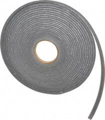 Made in USA - 1/4" Thick x 1/2" Wide x 50' Long Gray Open Cell Polyurethane Foam Rubber Roll - Stock Length, Adhesive Back, 1.8 to 2.2 Lb/Cu Ft Density, -20°F to 160°F - Americas Industrial Supply