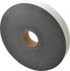 Made in USA - 1/4" Thick x 2" Wide x 50' Long Gray Open Cell Polyurethane Foam Rubber Roll - Stock Length, Adhesive Back, 1.8 to 2.2 Lb/Cu Ft Density, -20°F to 160°F - Americas Industrial Supply