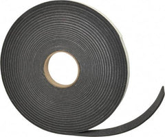 Made in USA - 3/8" Thick x 3/4" Wide x 50' Long Gray Open Cell Polyurethane Foam Rubber Roll - Stock Length, Adhesive Back, 1.8 to 2.2 Lb/Cu Ft Density, -20°F to 160°F - Americas Industrial Supply