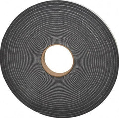Made in USA - 3/8" Thick x 1" Wide x 50' Long Gray Open Cell Polyurethane Foam Rubber Roll - Stock Length, Adhesive Back, 1.8 to 2.2 Lb/Cu Ft Density, -20°F to 160°F - Americas Industrial Supply