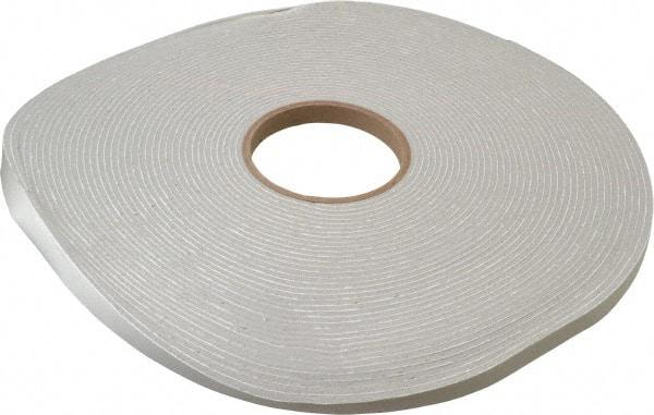Made in USA - 1/8" Thick x 1/2" Wide x 75' Long Gray Closed Cell PVC Foam Rubber Roll - Stock Length, Adhesive Back, 8 Lb/Cu Ft Density, -20°F to 130°F - Americas Industrial Supply