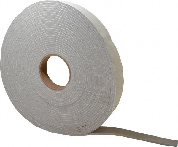 Made in USA - 3/16" Thick x 1" Wide x 30' Long Gray Closed Cell PVC Foam Rubber Roll - Stock Length, Adhesive Back, 8 Lb/Cu Ft Density, -20°F to 130°F - Americas Industrial Supply