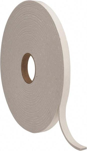 Made in USA - 1/4" Thick x 3/4" Wide x 50' Long Gray Closed Cell PVC Foam Rubber Roll - Stock Length, Adhesive Back, 8 Lb/Cu Ft Density, -20°F to 130°F - Americas Industrial Supply