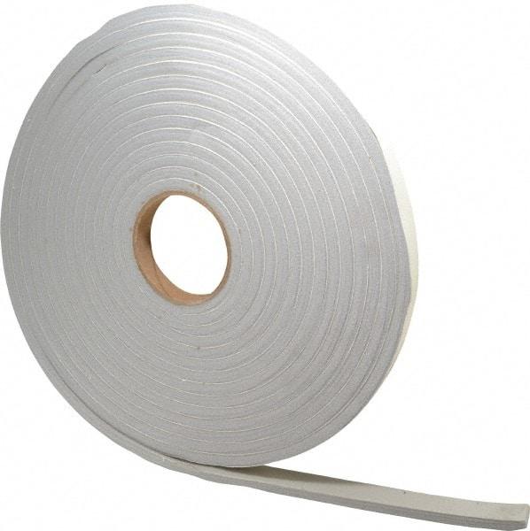Made in USA - 3/8" Thick x 3/4" Wide x 30' Long Gray Closed Cell PVC Foam Rubber Roll - Stock Length, Adhesive Back, 8 Lb/Cu Ft Density, -20°F to 130°F - Americas Industrial Supply